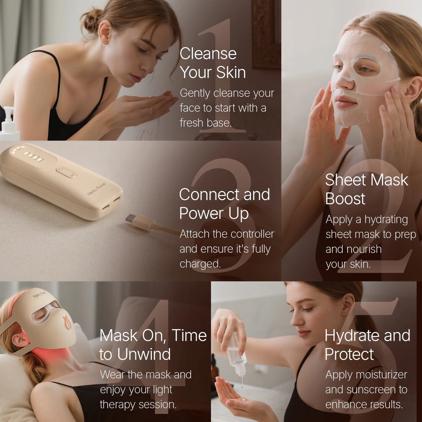 LED Light Therapy Mask (HELLO FACE)