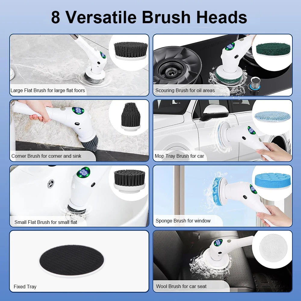 Electric Cleaning Brush 8-in-1 (Cordless)