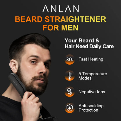 Beard & Hair Straightening Brush HZS01 (ANLAN)