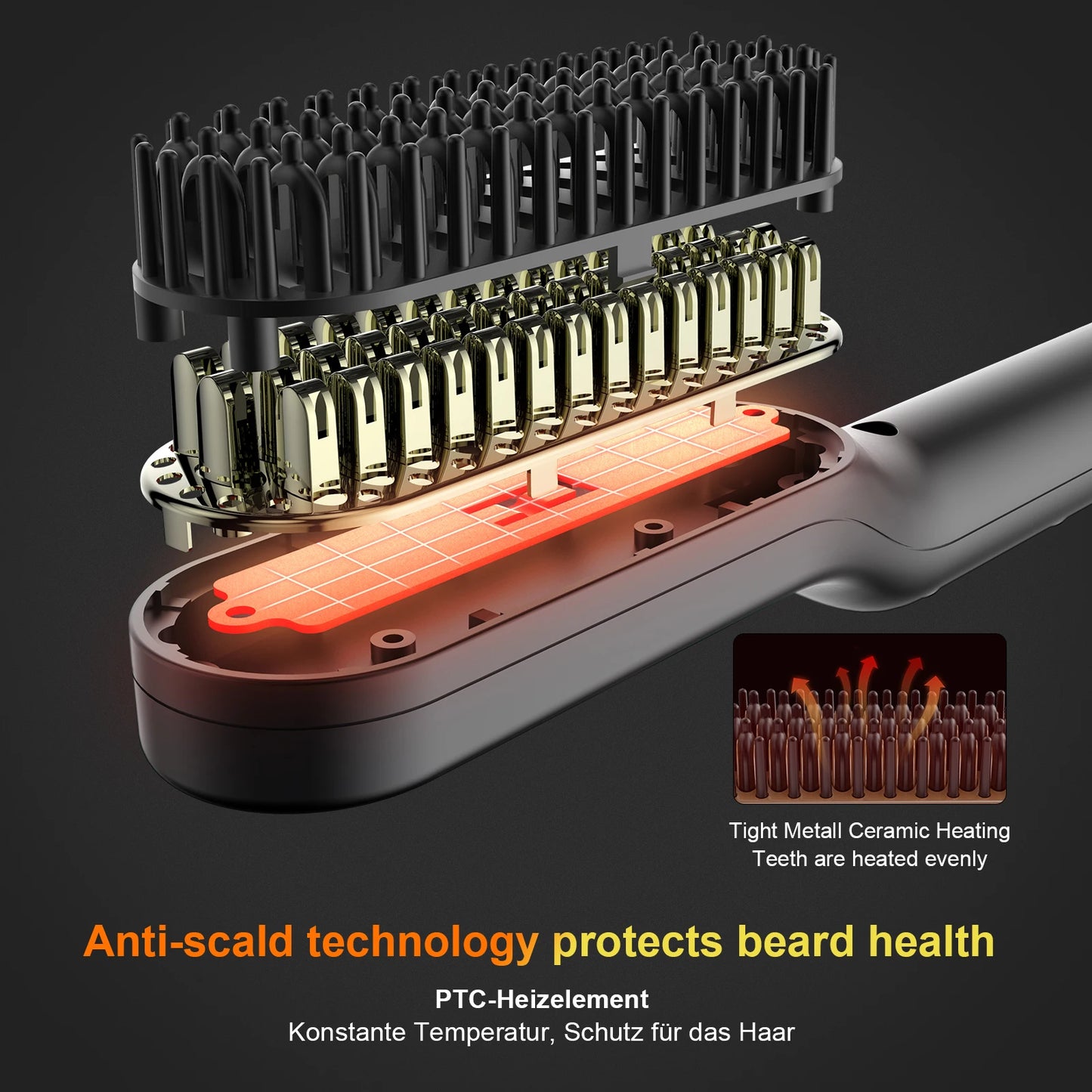 Beard & Hair Straightening Brush HZS01 (ANLAN)